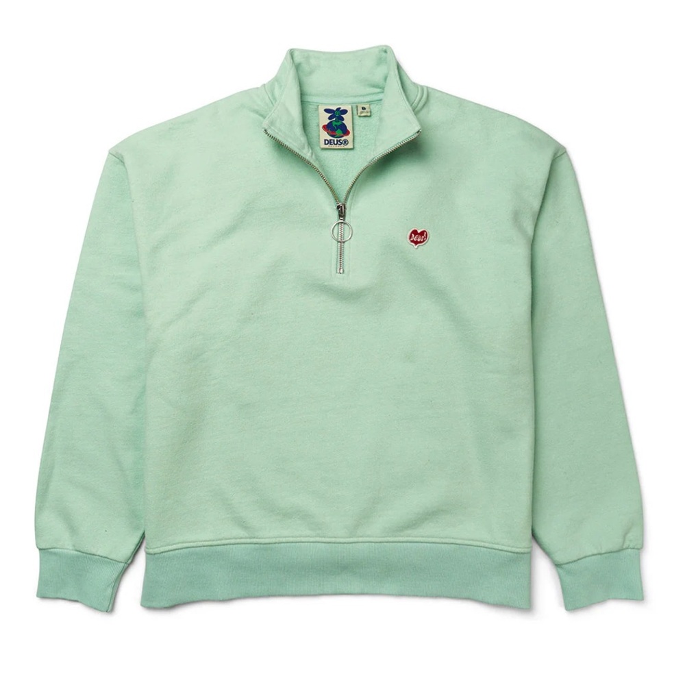 DEUS Ex Machina Mint True Tomance Quarter-Zip Pullover